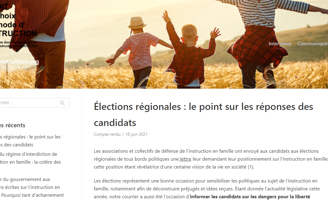 Elections régionales – Le point sur les candidats