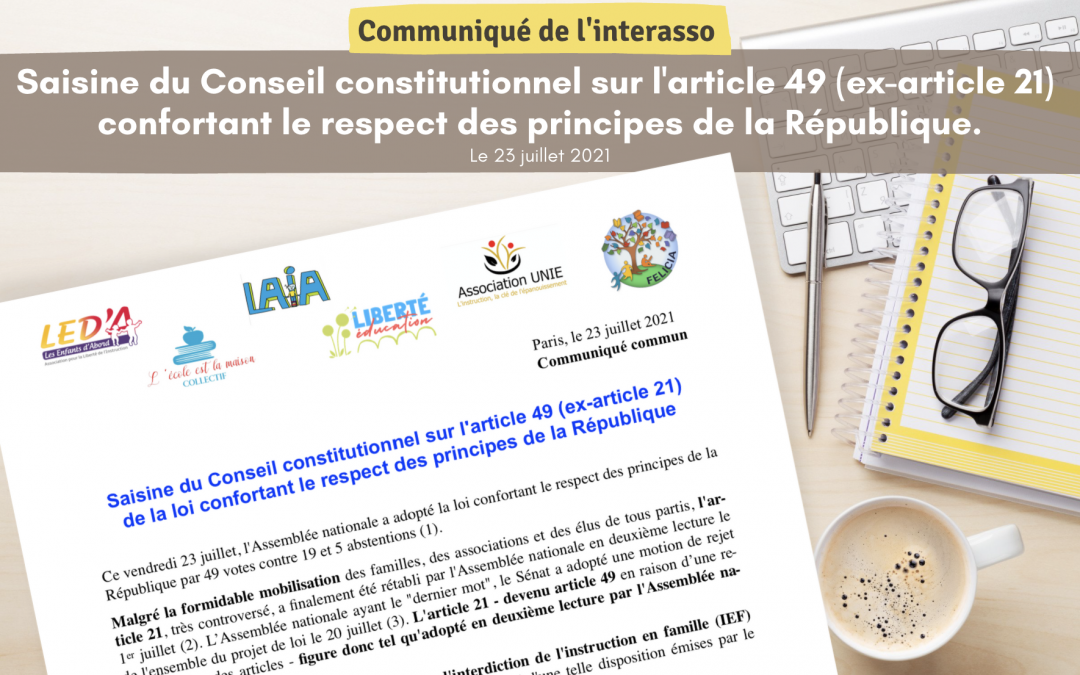 Communiqué interasso IEF – Saisi Conseil Constitutionnel